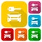 Rent a Car Transportation design icons set with long shadow