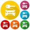 Rent a Car Transportation design icons set with long shadow