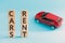 Rent cars wooden cubes letters red toy car