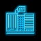 rent in high rise building neon glow icon illustration