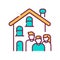 Rent a house for family allowed with children color line icon. Temporary use of property. Pictogram for web page, mobile app,