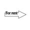 For rent icon arrow pointer illustration. Vector