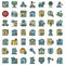 Rent icons set vector flat