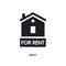 rent isolated icon. simple element illustration from real estate concept icons. rent editable logo sign symbol design on white