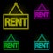 rent neon color set icon. Simple thin line, outline vector of building landmarks icons for ui and ux, website or mobile