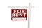 For Rent Real Estate Sign on White