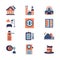 Rent of residential property flat icons