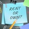 Rent Vs Own Note Contrasting Property Purchase And Leasing - 3d Illustration