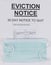 Rental eviction notice with blank covid 19 vaccine card plus facemask for eviction moratorium concept of financial hardships due