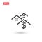 Rental house with dollar icon vector isolated 5