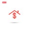 Rental house with dollar icon vector isolated 8