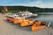 Rental rowboats at Lakeshore Titisee in the Black Forrest
