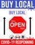 Reopening poster and buy local covid-19