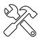 Repair, configuration, hand tools, setting, tool outline icon. Line vector design