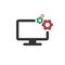 Repair Desktop Screen, Monitor, Computer Icon Logo Template Illustration Design. Vector EPS 10