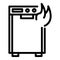 Repair dishwasher fire icon, outline style