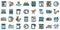 Repair dishwasher icons set line color vector