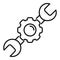 Repair engineer key icon, outline style