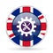 Repair, industry, service concept british design web icon, round glossy english concept button on white background