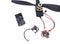 Repair maintenance drone, screws, screwdrivers, battery clamps
