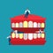 Repair and maintenance Teeth. miniature workers and Mouth. Dentist service. repairs team is repairing Tooth