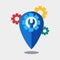 Repair service location pointer vector symbol illustration