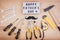 Repair tools - hammer, screwdrivers, adjustable wrenches, pliers. Male concept for father`s day