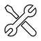 Repair vector icon. Wrench and screwdriver illustration icon. Settings icon isolated.