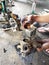 repair a very dirty motorbike engine