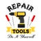 Repair work tools emblem