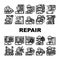 repair worker equipment job icons set vector