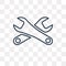Repair Wrenches vector icon isolated on transparent background,