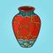 Repaired Japan vase kintsugi art pop art vector