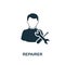 Repairer icon. Monochrome style design from professions icon collection. UI. Pixel perfect simple pictogram repairer icon. Web des