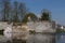 Repairing collapsed city wall in downtown Maastricht