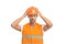 Repairing and construction. man in orange helmet. engineer wear hardhat. protect yourself being a mechanic. Professional