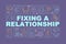 Repairing damaged relationship word concepts dark purple banner