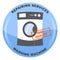 Repairing washing of machine services. Stamp high quality.
