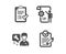 Repairman, Approved checklist and Settings blueprint icons. Rfp sign. Vector