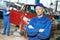 Repairman auto mechanic at workshop