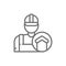 Repairman, foreman, builder, architect line icon.