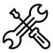 Repairman tool screwdriver icon, outline style