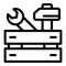 Repairman tool wood box icon, outline style