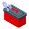 Repairman toolbox icon isometric vector. Repair dishwasher