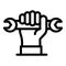 Repairman wrench icon, outline style