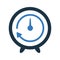 Repeat, clock,, reload, refresh, time icon. Glyph vector isolated on a white background