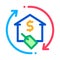 Repeat home financing percentage icon vector outline illustration
