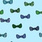 Repeat pattern with blue and green doodle bow ties