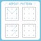 Repeat pattern. Working pages for kids. Worksheet for kindergarten and preschool. Educational games for practicing motor skills