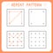 Repeat pattern. Worksheet for kindergarten and preschool. Educational games for practicing motor skills. Working page for kids